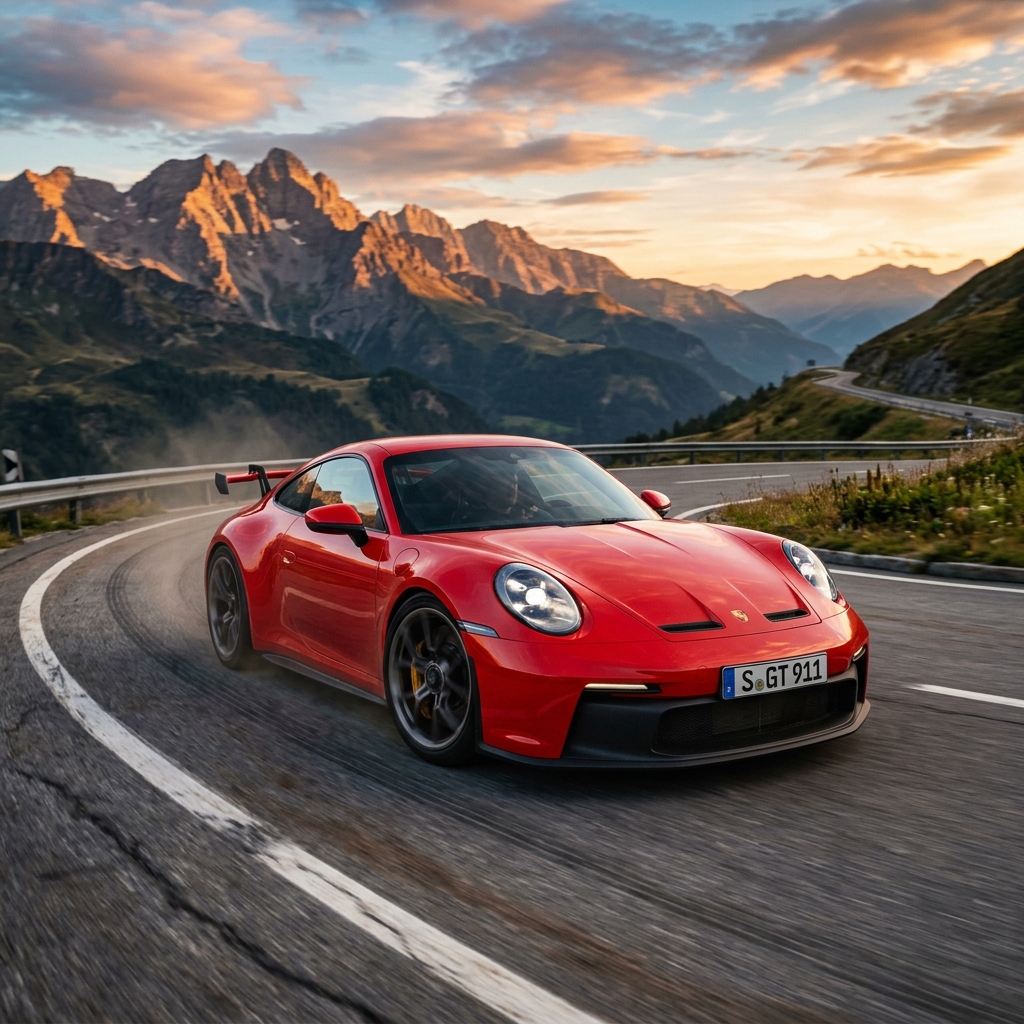 911 GT3 S/C on mountain road